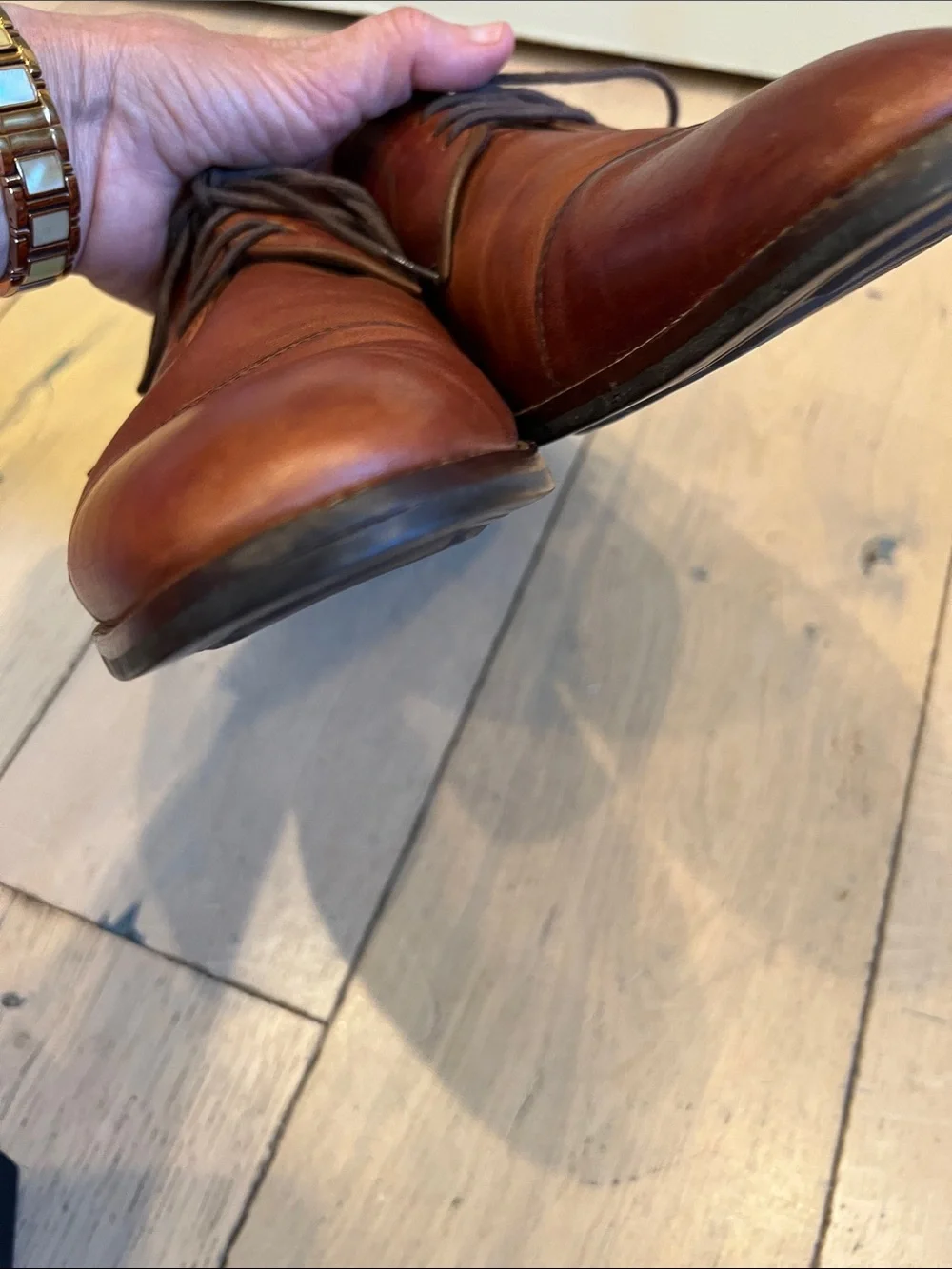 Cole Haan Men’s Chestnut Brown Leather Derby Shoes